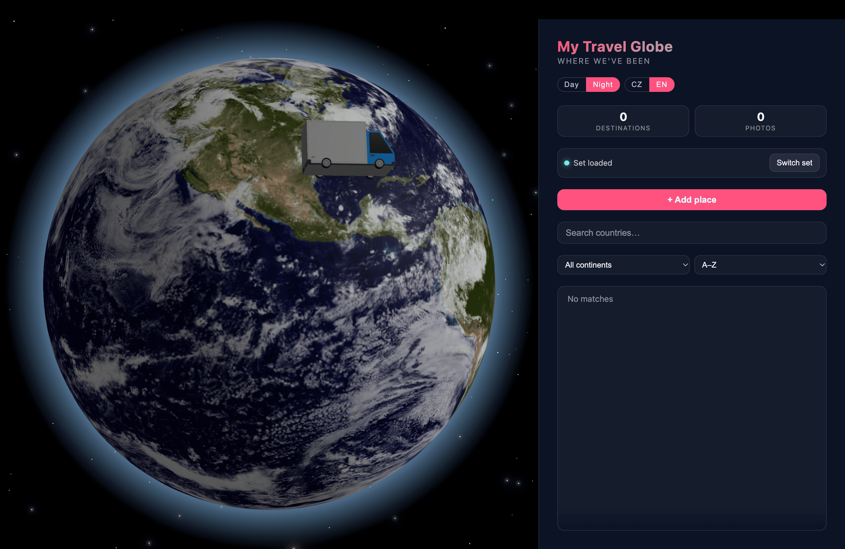 My Travel Globe interface preview